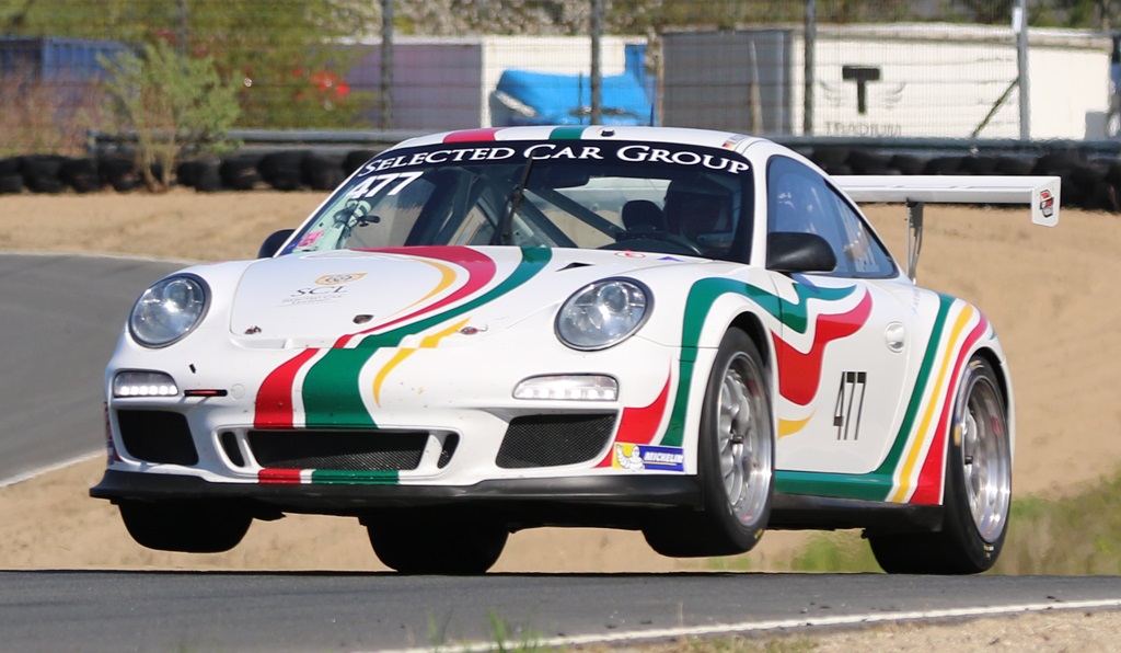 Michael Holden og Ulrik Larsen i en lynhurtighurtig Porsche 997 GT3.
(Foto: Motorsporten.dk)